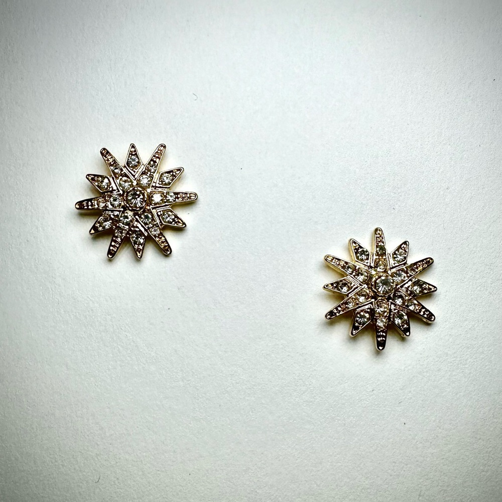 Anthropologie Gold Starburst Post Earrings.